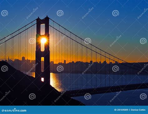 Sunset Over Golden Gate Bridge Stock Image - Image of urban, nature ...