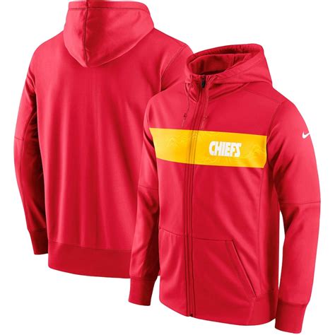 Men's Kansas City Chiefs Nike Red Team Sideline Full-Zip Performance Hoodie