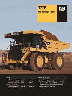 Rigid Caterpillar (CAT) 777F Specifications Machine.Market