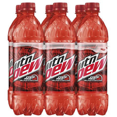 Mountain Dew Code Red Soda, 16.9 oz Bottles, 6 Count - Walmart.com - Walmart.com