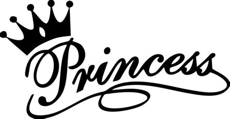 Princess Decal Sticker - Princess in Script with Crown Topper - Vinyl Car Decal, Laptop Decal ...