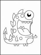 Cute Monster Coloring Pages For Kids 17440749 Vector Art At Vecteezy sketch template