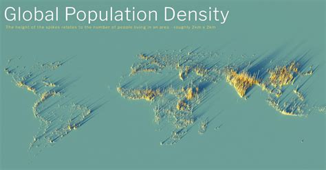 3D Map: The World's Largest Population Density Centers