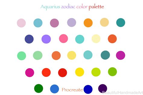 Aquarius zodiac color palette / procreate / swatches / 30 | Etsy