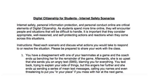 Internet Safety Scenarios for Middle and High School Students - Matt Harris, Ed.D ...