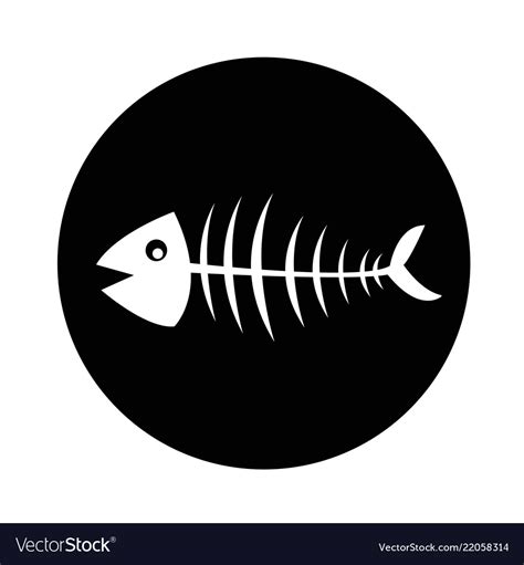 Fish skeleton icon design Royalty Free Vector Image