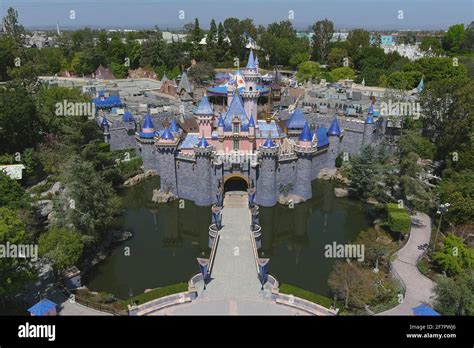 An aerial view of Sleeping Beauty Castle at Disneyland Park, Thursday ...