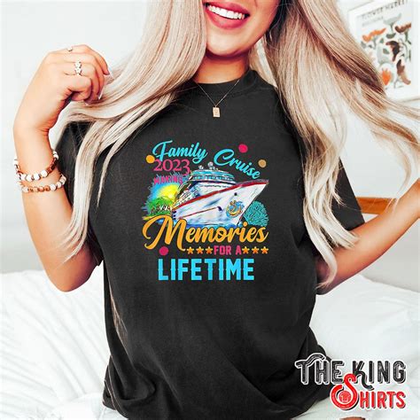 Family Cruise 2023 Making Memories For A Lifetime T-shirt For Unisex Black With Blue Anchor And ...