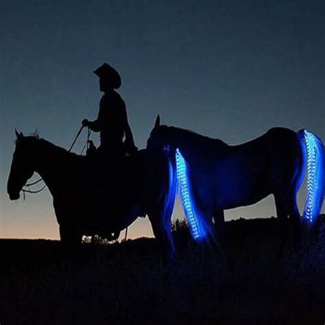 100cm USB Chargeable LED Luminous Horse Tails Straps Decoration Horse ...