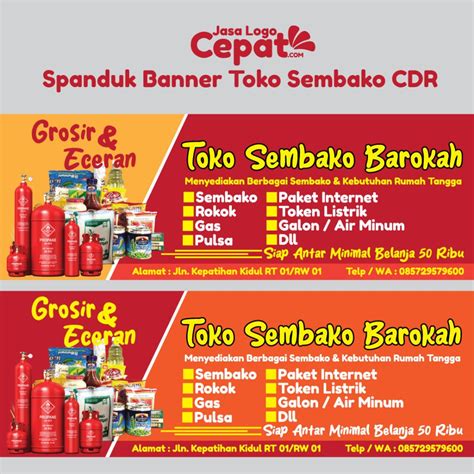 Desain Spanduk Banner Toko Sembako Cdr Keren Tinggal Edit Gratis Download - Jasalogocepat.com