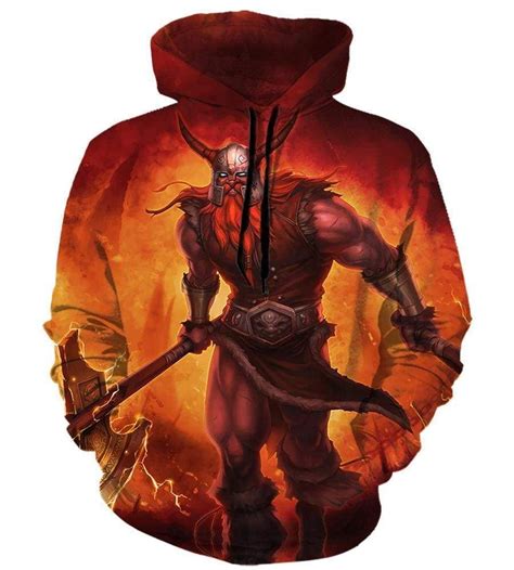 League Of Legend Olaf Hoodies - Pullover Red Hoodie | League of legends ...