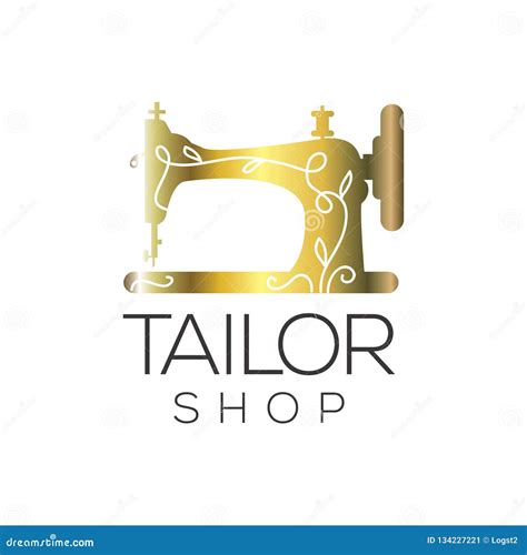 Tailor Vector Logo. Single Black Line Drawing Sewing Machine Logo Template. Fashion Logo ...