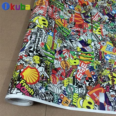 Car Bomb Sticker Cartoon jdm Graffiti Car Wrap Vinyl Stickerbomb Foil for Auto Decal Wrapping ...