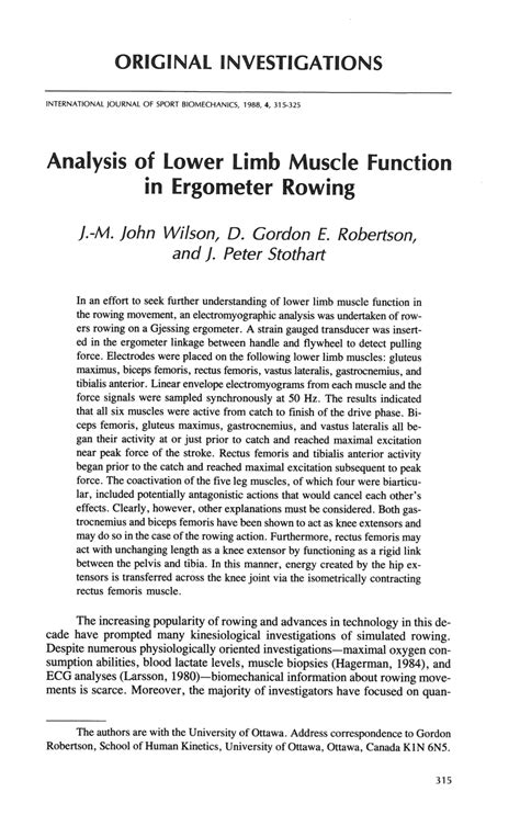 (PDF) Analysis of Lower Limb Muscle Function in Ergometer Rowing