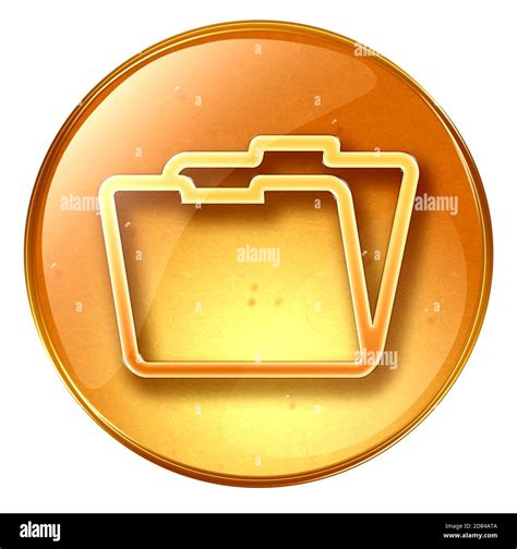 Folder icon yellow, isolated on white background Stock Photo - Alamy