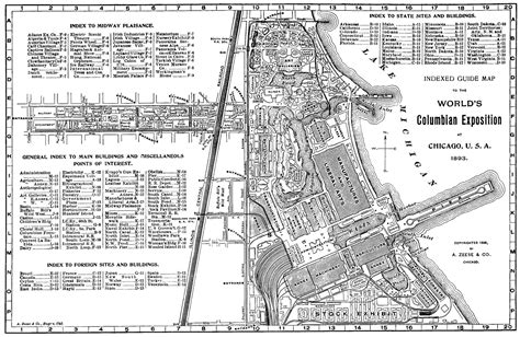 1892 Worlds Exposition Chicago Map - Map