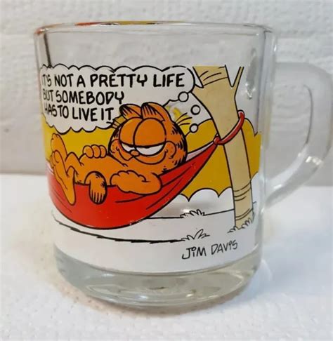 VINTAGE 1978 MCDONALDS Garfield Odie Glass Coffee Cup Mug $8.00 - PicClick