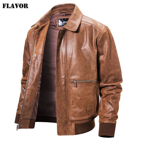 New Men's Warm Real Pigskin Air Force Leather Jacket Aviator Made Of ...