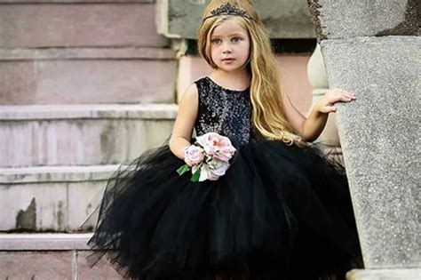 Imported Fabric Kids Dress Party Wear Black Baby Gown, Size: Small at ...