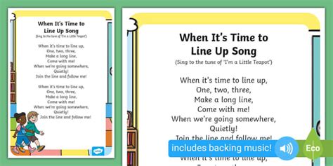 When It's Time to Line Up Song (Teacher-Made) - Twinkl