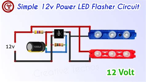 Simple 12 volt LED Flasher Circuit - YouTube