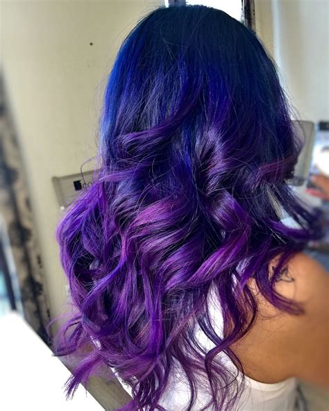 colomelt Hair color violet blue Silver Ombre Hair, Purple Ombre Hair, Dyed Hair Pastel, Silver ...