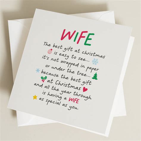 Christmas Poem Card For Wife By Twist Stationery