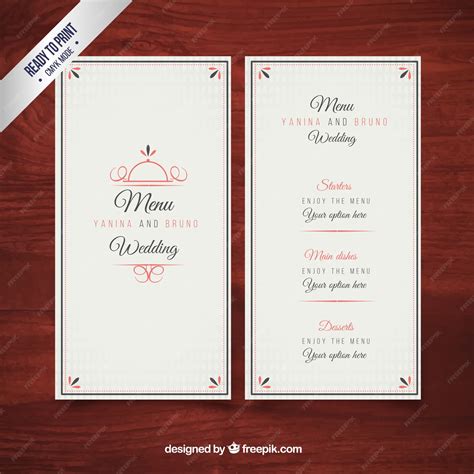 Premium Vector | Elegant wedding menu template