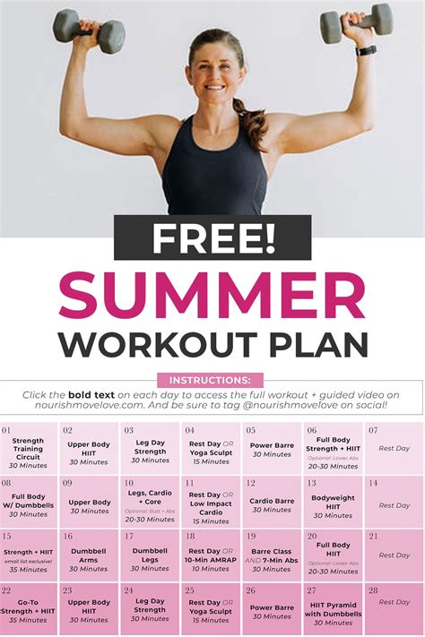 30-Day Home Workout Plan For Women | Nourish Move Love