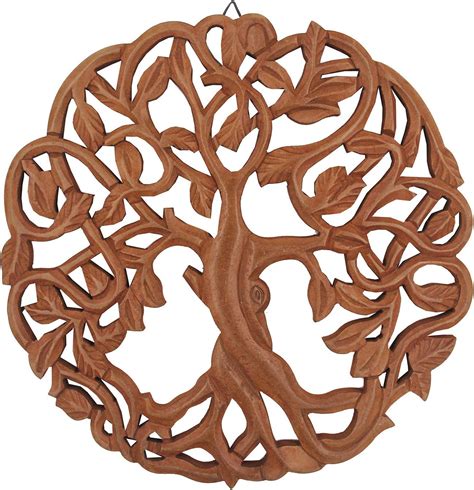 Dharmaobjects Handcrafted Wooden Celtic Tree of Life Wall Decor Hanging ...