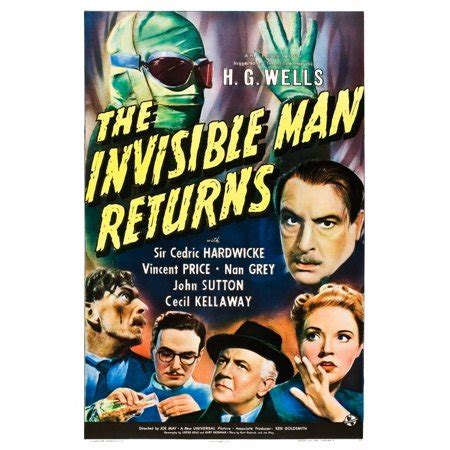 The Invisible Man Returns (Clockwise) Vincent Price Cedric Hardwicke ...