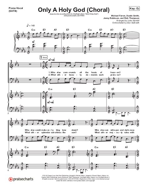 Only A Holy God (Choral Anthem SATB) Sheet Music PDF (CityAlight / Arr ...