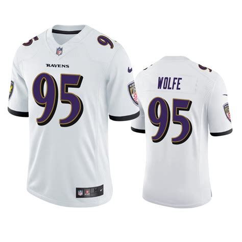 Baltimore Ravens 95 Derek Wolfe White Jersey - Bluefink