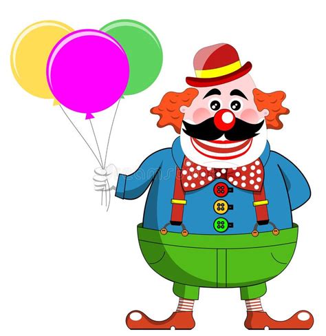 Clown Balloons Colorful Happy Stock Illustration - Illustration of icon ...