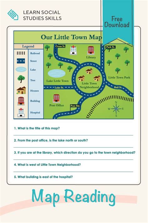 Map Reading | Worksheet | Education.com | Map worksheets, Reading ...