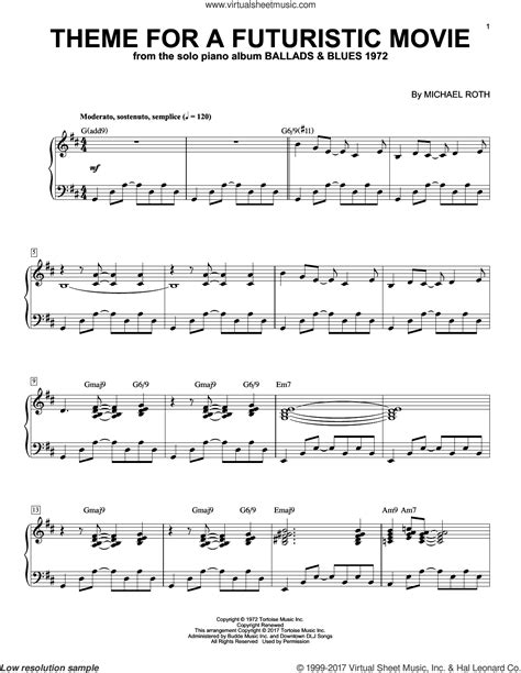 Theme For A Futuristic Movie sheet music for piano solo (PDF)