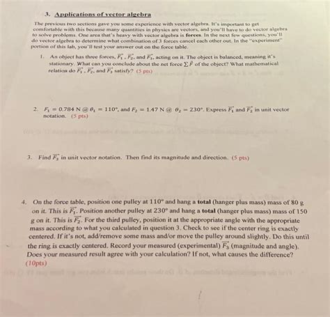 Solved 3. Applications of vector algebra The previous two | Chegg.com