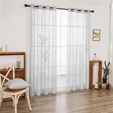 Pro Space 52 in. W x 84 in.L Solid Voile Grommet Sheer Curtains for ...