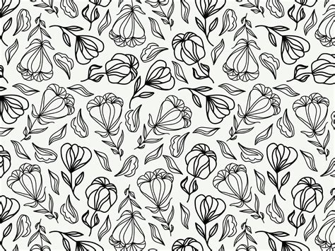 Black and white floral pattern by Arjunsainyarts on Dribbble