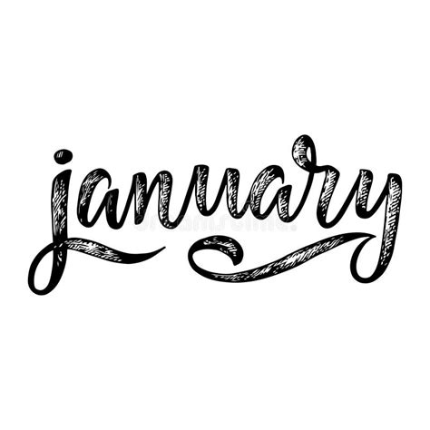 Handwritten Names of Months: January. Calligraphy Words for Calendars ...