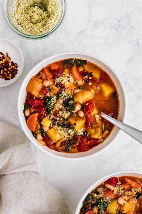 Winter Minestrone with Butternut Squash and Kale - Nourished By Nutrition