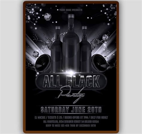 All Black Party Invitation Black Party Flyer Black Event - Etsy