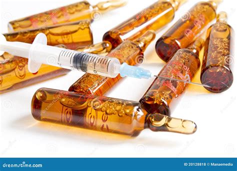 Preparation for an Injection with Ampoules Stock Photo - Image of laboratory, container: 20128818