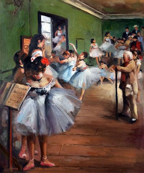 Handmade Ballet Dancer Girls Painting The Dance Class by Edgar Degas Art Gifts Oil Painting on ...