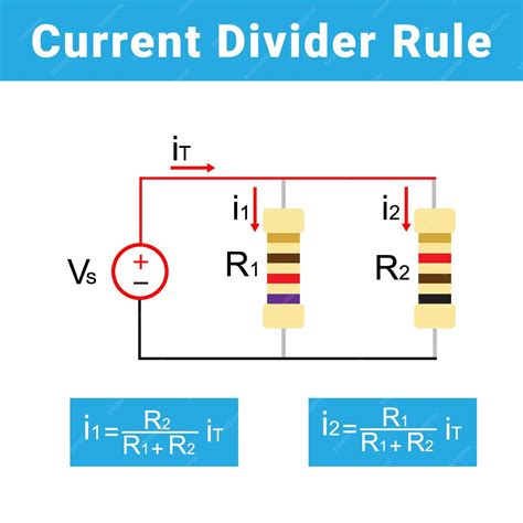 Premium Vector | Current divider or division rule with formula isolated on white background vector