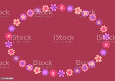 Modern Oval Floral Frame With Colorful Beautiful Flowers Can Be Used For Greeting Card Design ...