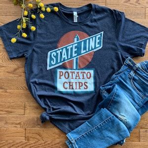 Vintage State Line Potato Chips Sign Shirt Western Massachusetts New England Retro Shirt ...