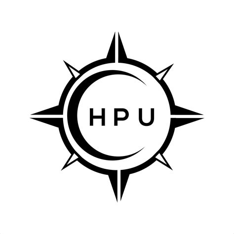 HPU abstract technology circle setting logo design on white background ...