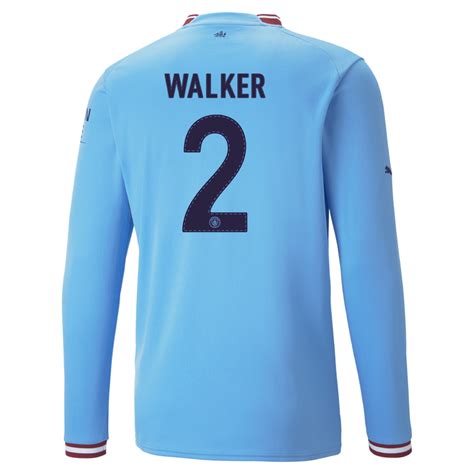 Manchester City Home Jersey 2022/23 long sleeve with WALKER 2 printing ...