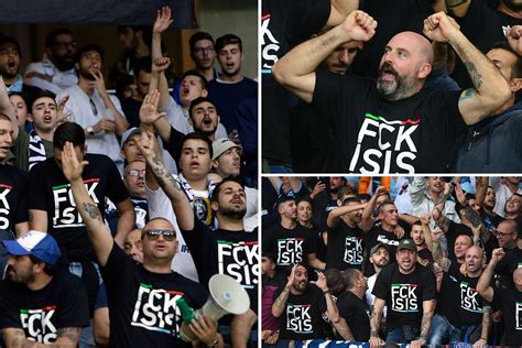 Lazio fans wear ‘FCK ISIS’ shirts and appear to make Nazi salutes in ...